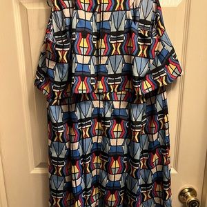 Multicolor abstract design racerback dress